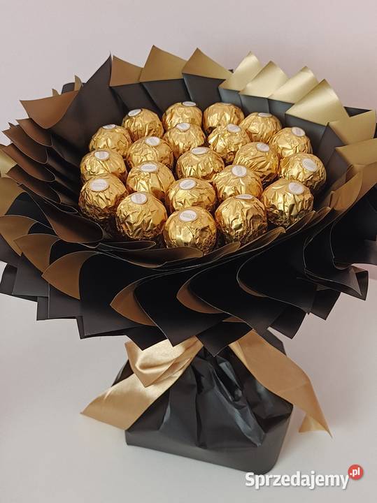 Bukiet jadalny Ferrero Rocher czarno złoty dolnośląskie