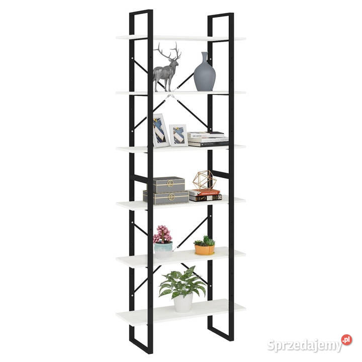 Wysoki regał biały 80x30x210 lite drewno sosnowe Warszawa