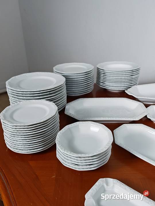 Porcelana Rosenthal biała Maria obiad kawa na 12