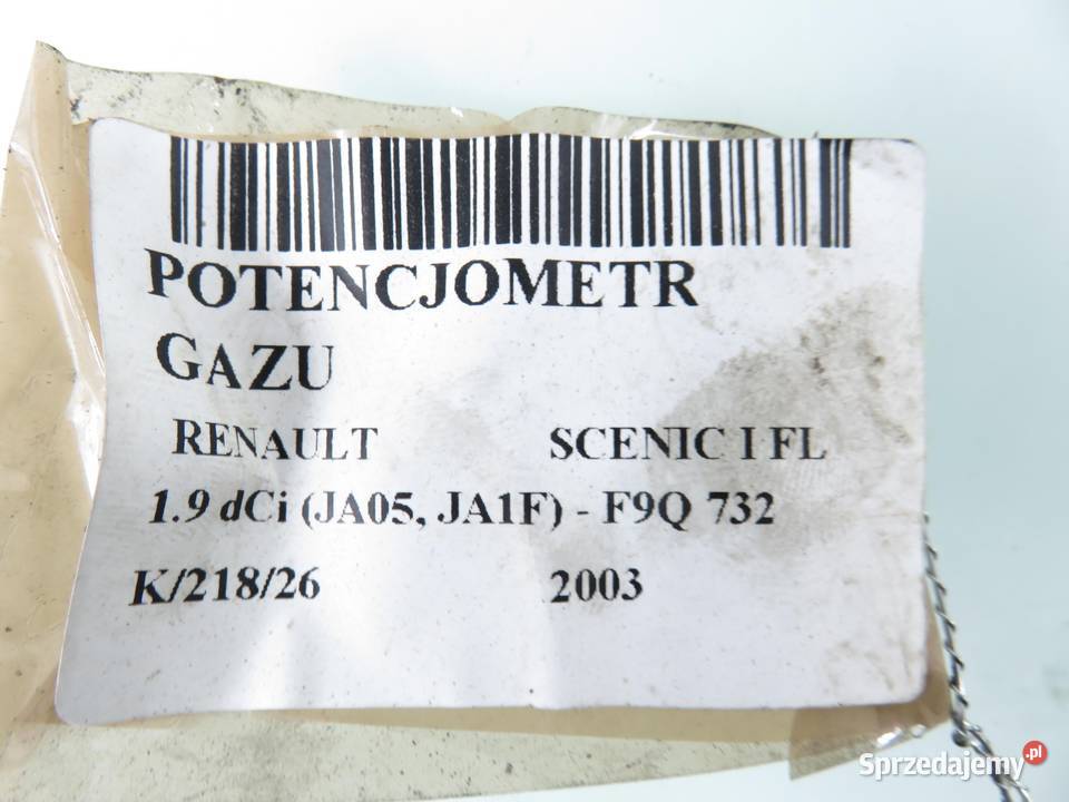 POTENCJOMETR GAZU RENAULT SCENIC I 19 dCi Potencjometry