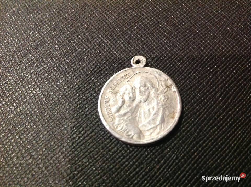 Stary Srebrny Medalik Święty Sanctus Josephus lubuskie Nowa Sól