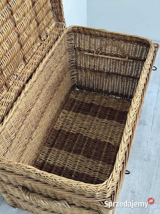 Duża Skrzynia Wiklinowa Kufer Boho