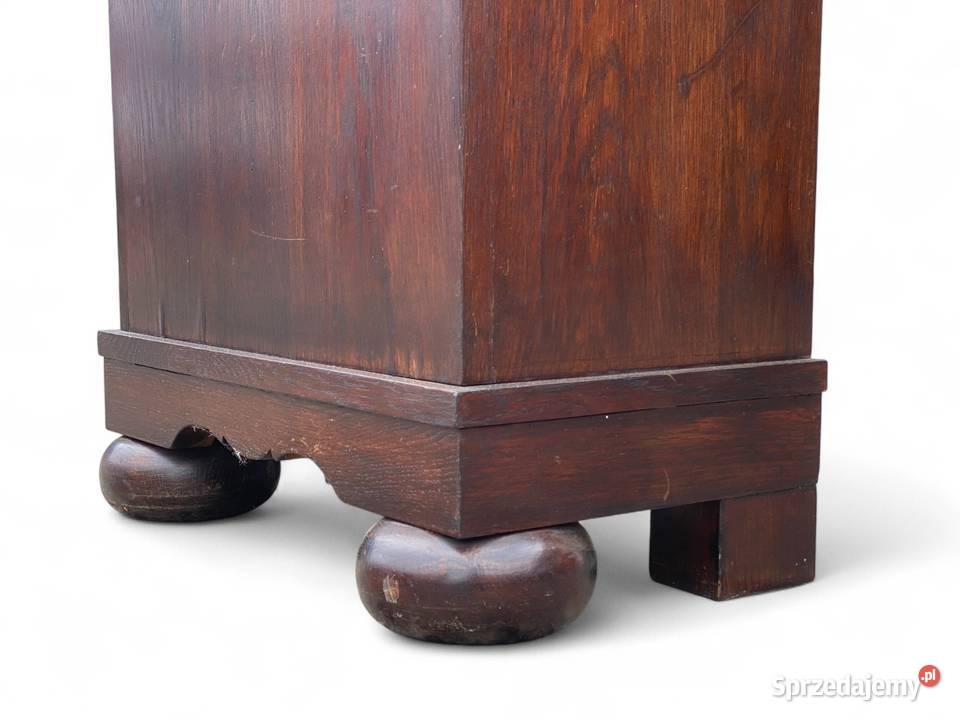 Niemiecki zegar stojący z wahadłem i wagami Gryfice