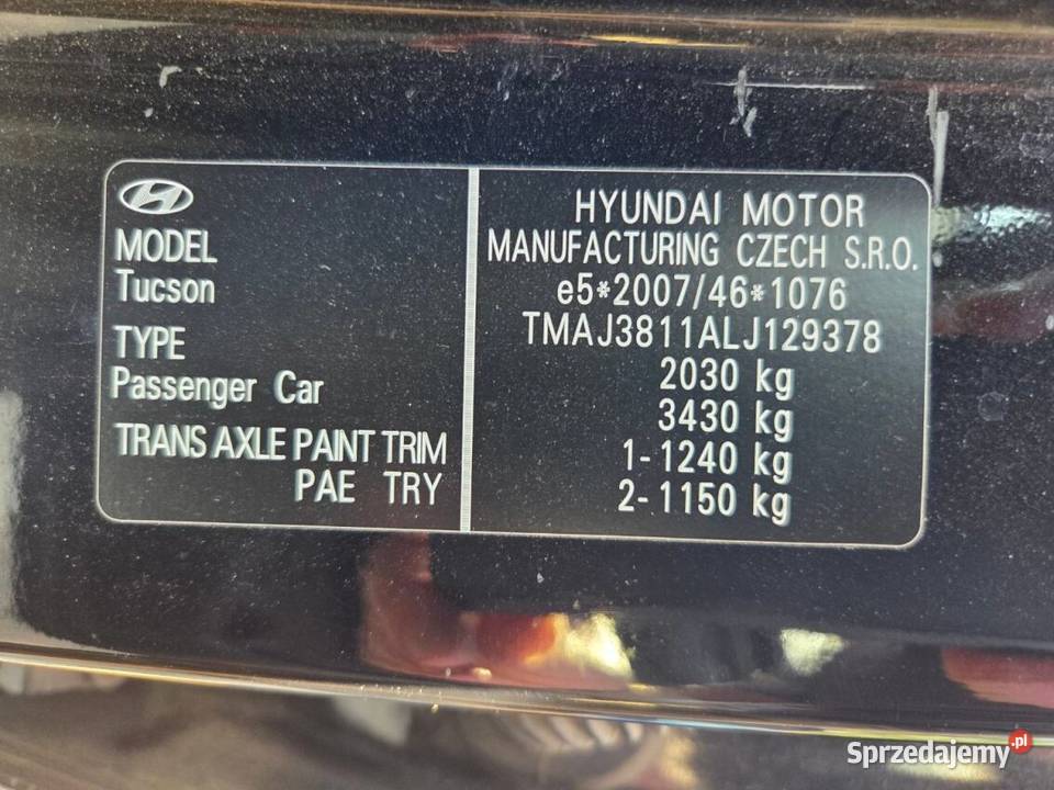 Synyk sprzeda Hyundai Tuscon 132KM Szczecin