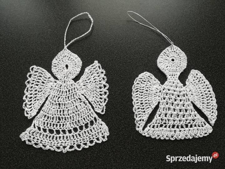 ręcznie haftowane na szydełku aniołki choinka Gdańsk