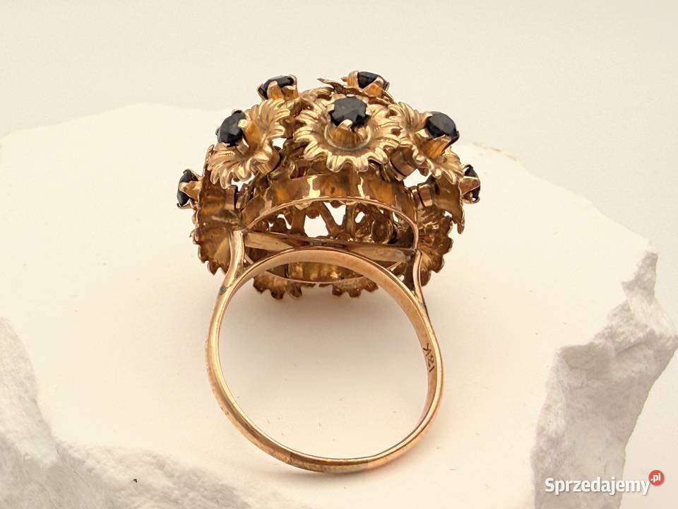 Wspaniały bukiet szafirów Vintage pierścionek Szczecin sprzedam