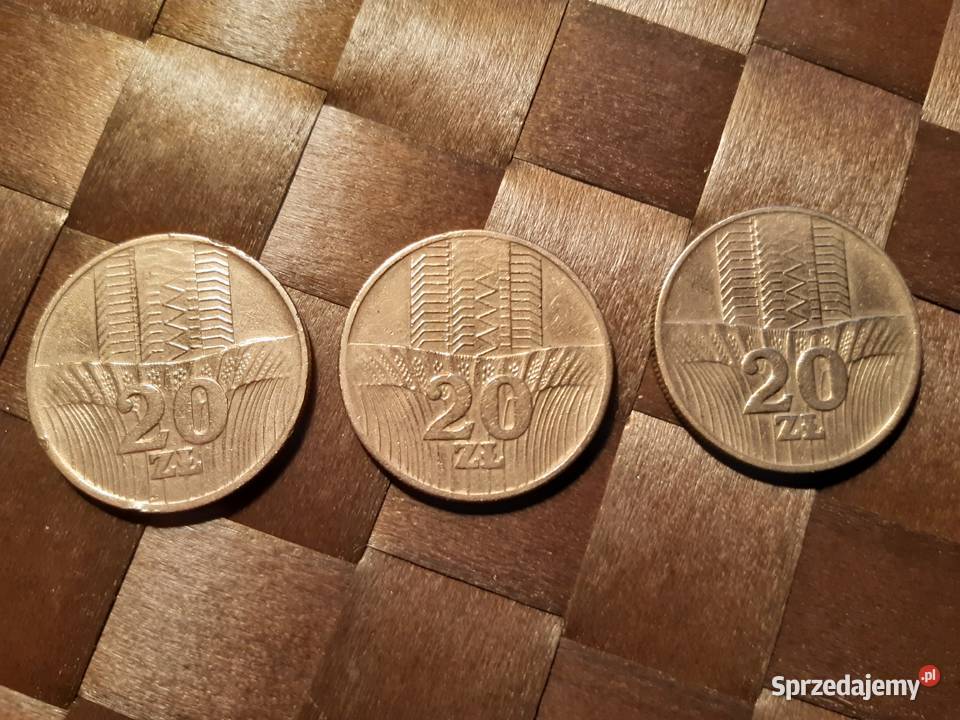 3 Monety PRLu 20 Wieżowiec i kłosy 1973 1974 Pruszków