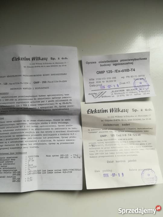 Lampa przemysłowa omp 125 sprzedam