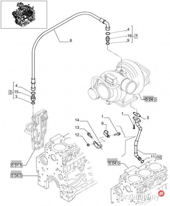 Holland T6010 Wąź 64mm id x 468mm l 4899653 wielkopolskie Jastrzębniki
