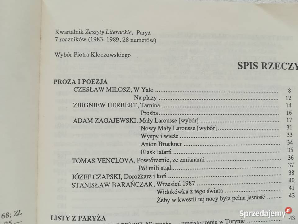 Zeszyty literackie wybór z lat 80 tych numer Gdańsk
