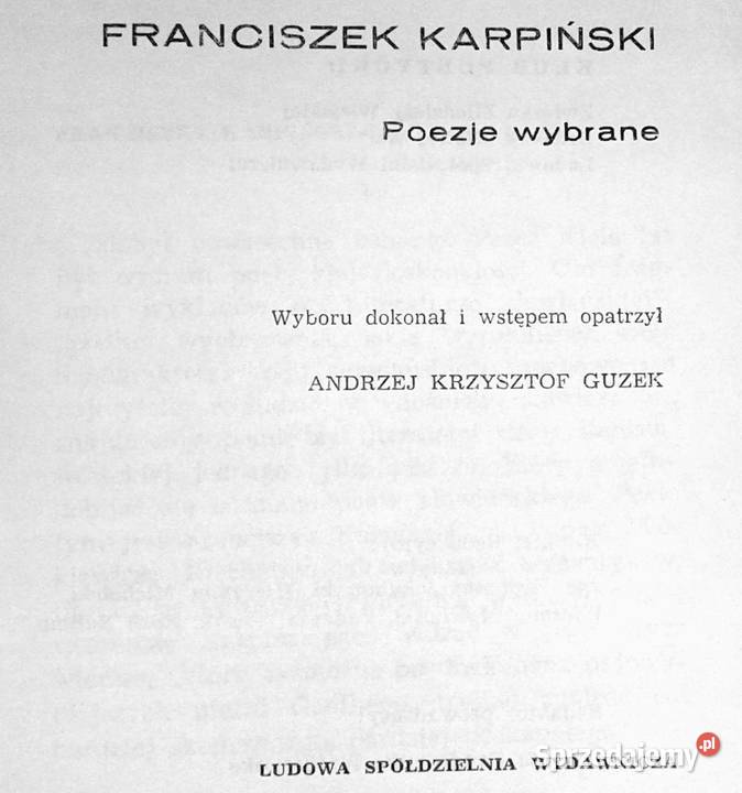 Poezje wybrane Franciszek Karpiński Pozostałe lubelskie Chełm