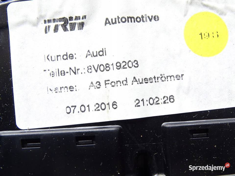 KRATKA NAWIEWU TYŁ TYLNA TUNELU AUDI A3 8V