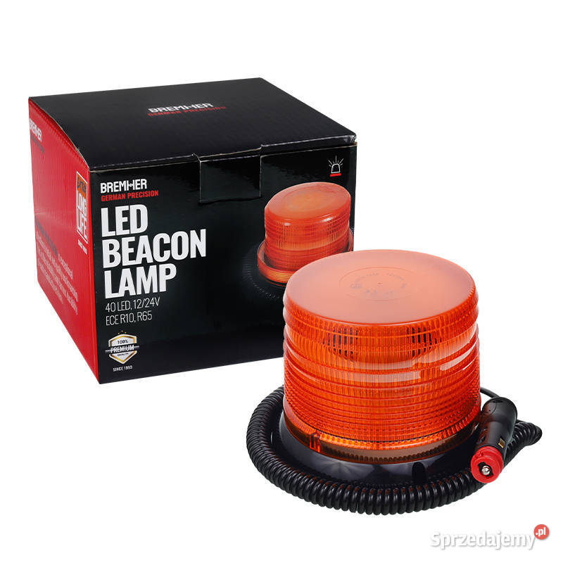LAMPA OSTRZEGAWCZA KOGUT MAGNES 3 OTWORY 40 LED