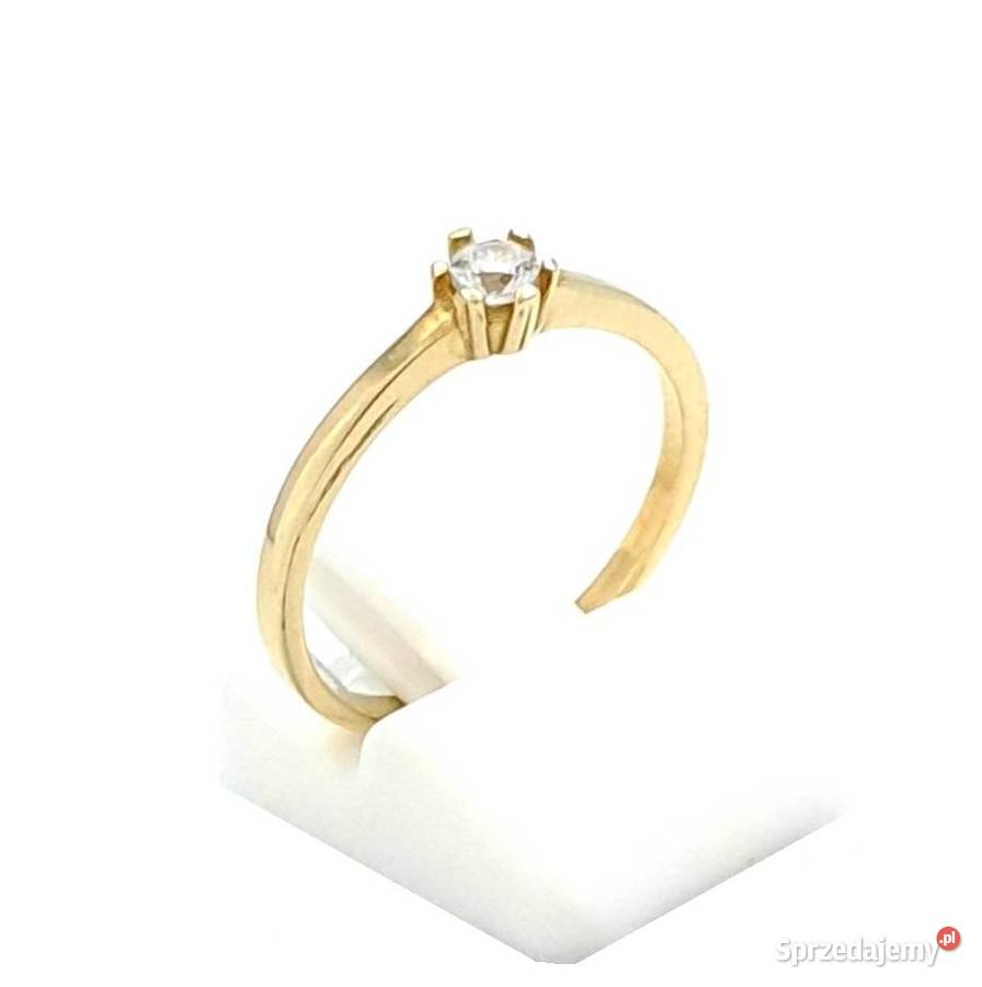 Pierścionek r16 Złoty pr333 z jednym kamieniem wielkopolskie Poznań