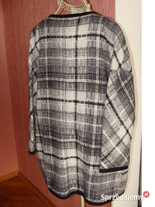 nowy płaszczyk narzutka krata wełna hm Łódź