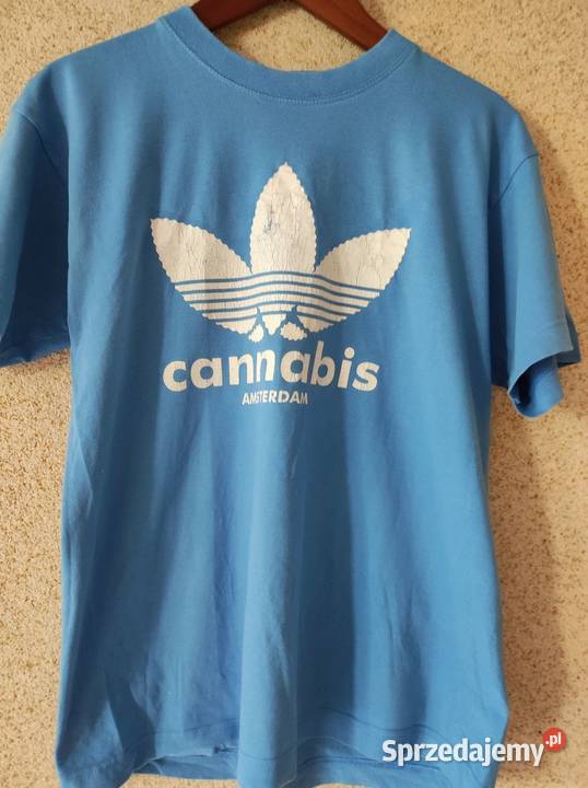Cannabis Adidas koszulka męska damska błękitna Kielce