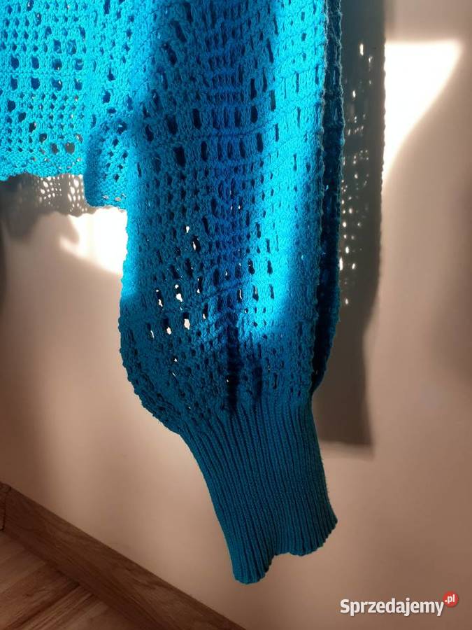 sweter ażurowy turkusowy M L bawełniany pomorskie Gdańsk sprzedam