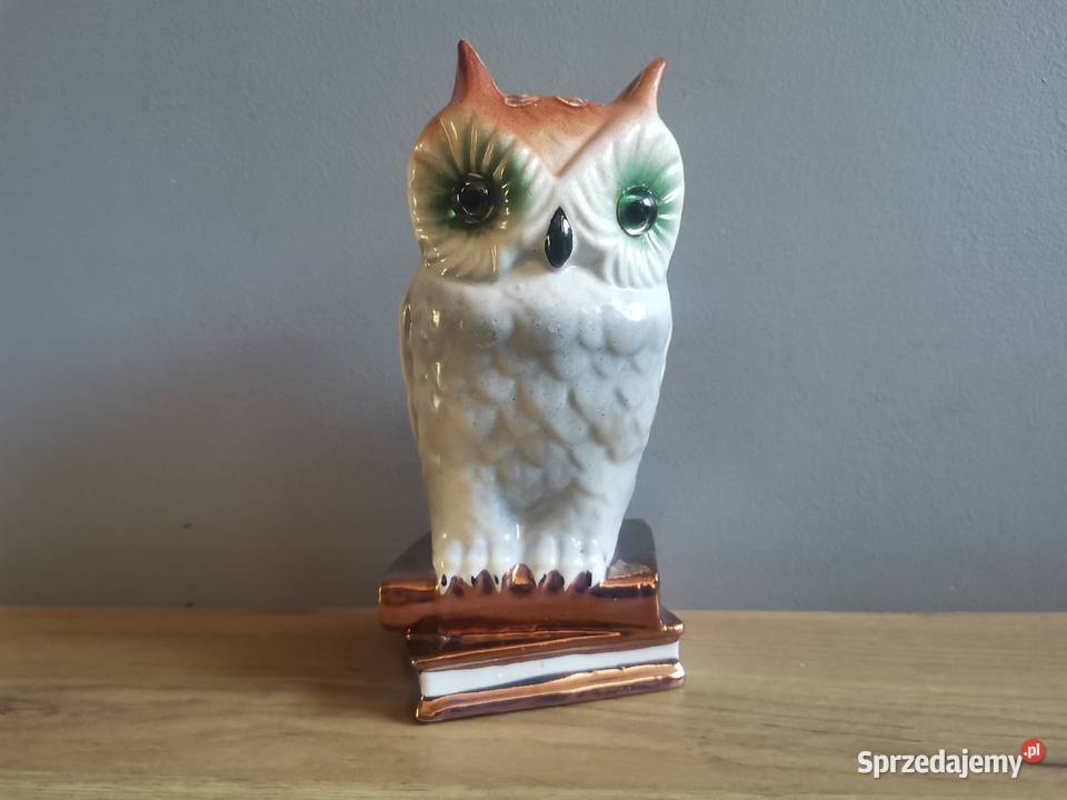 Stara figurka lampka Sowa porcelana Steatyt Siemianowice Śląskie