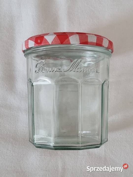 Szklane słoiki z kolorowymi pokrywkami w kratkę Warszawa sprzedam