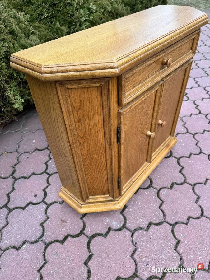 Szafka wąska stylowa dębowa komoda płytka Garwolin