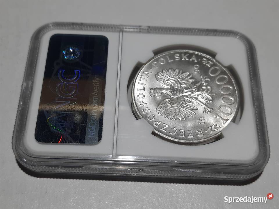 MONETA 100000 złotych 1990 typ A Solidarność UNC Warszawa