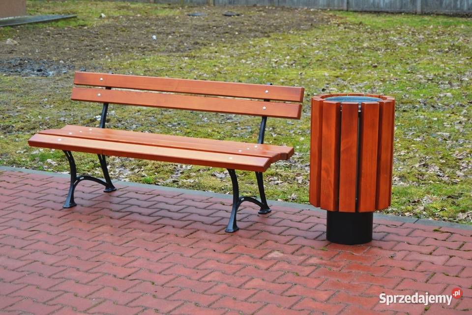 Ławka żeliwna parkowa ogrodowa miejska gruba wielkopolskie Sędziszew