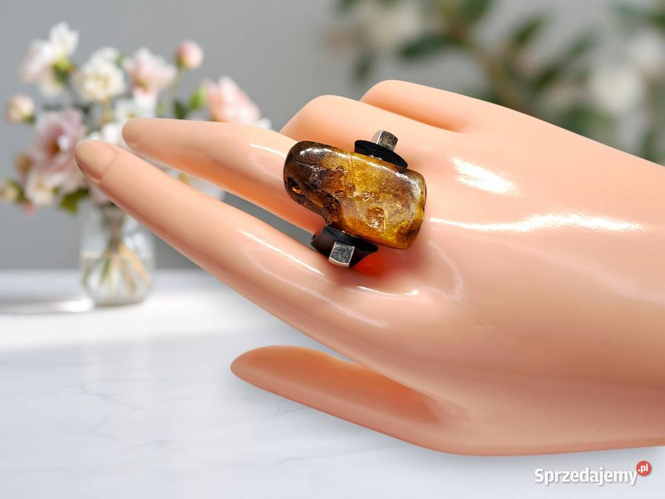 Pierścionek z bursztynu BURSZTYN polerowany Pierścionki Warszawa