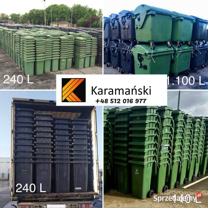 120 L 240 L 1100 L używane pojemniki na odpady Pozostałe Toruń