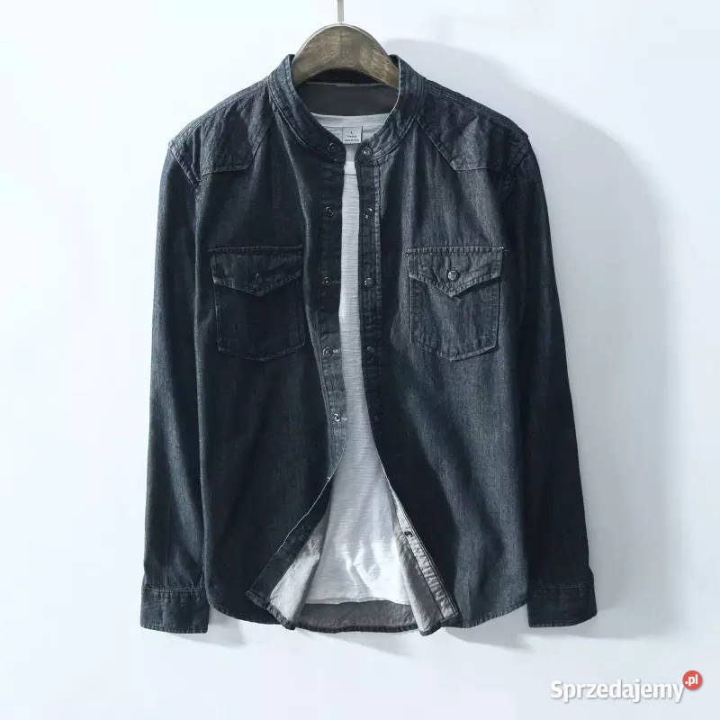 Modna Koszula stójka Indigo Jeans dżinsowa Acne Rozmiar L Odzież codzienna Zgorzelec