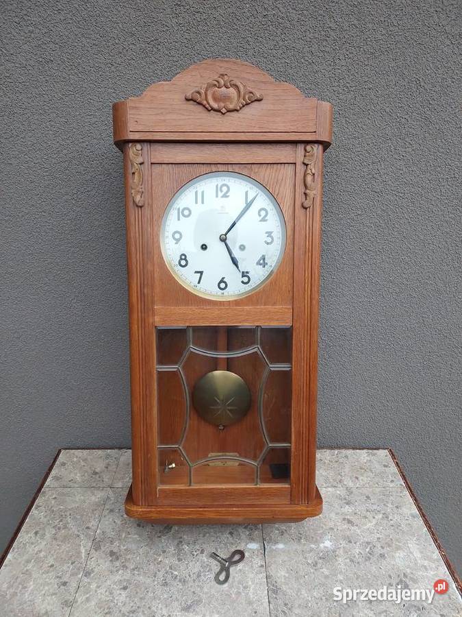 Stary zegar ścienny Junghans 1952r sprawny film Dom i Ogród Tczew