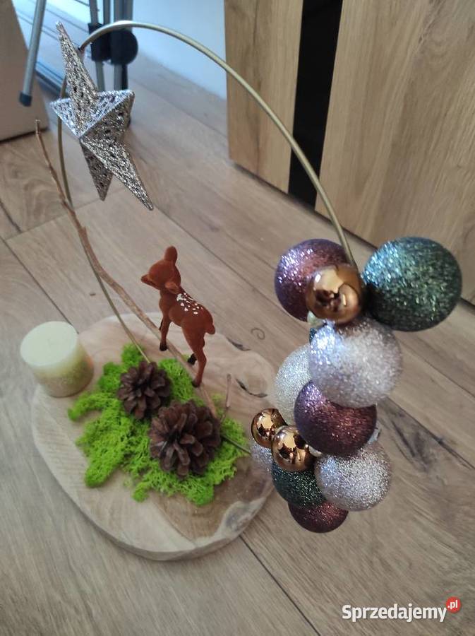 Stroik świąteczny sarenka na gałązce brązowy dolnośląskie