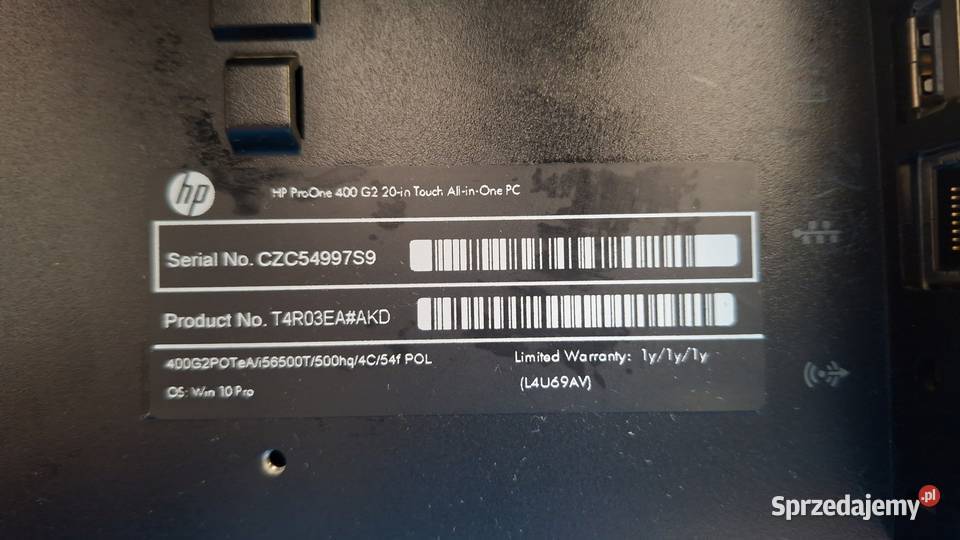 AiO HP ProOne 400 20 i5 RAM 4 GB HDD 500 GB Win Klasy Core i5 Zielona Góra sprzedam