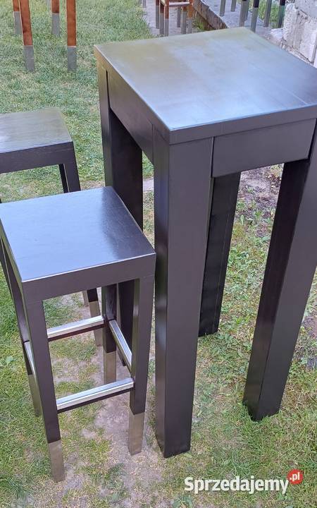 Stół barowy drewniany czarny bufet bar Łomianki