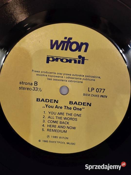 1985 You Are the One Baden Baden Płyta Kielce