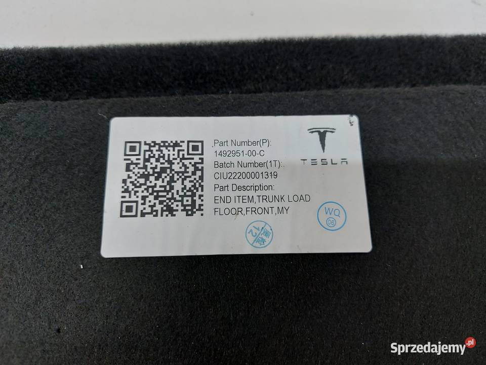 TESLA MODEL Y 2022r MATA WYKŁADZINA BAGAŹNIKA sprzedam
