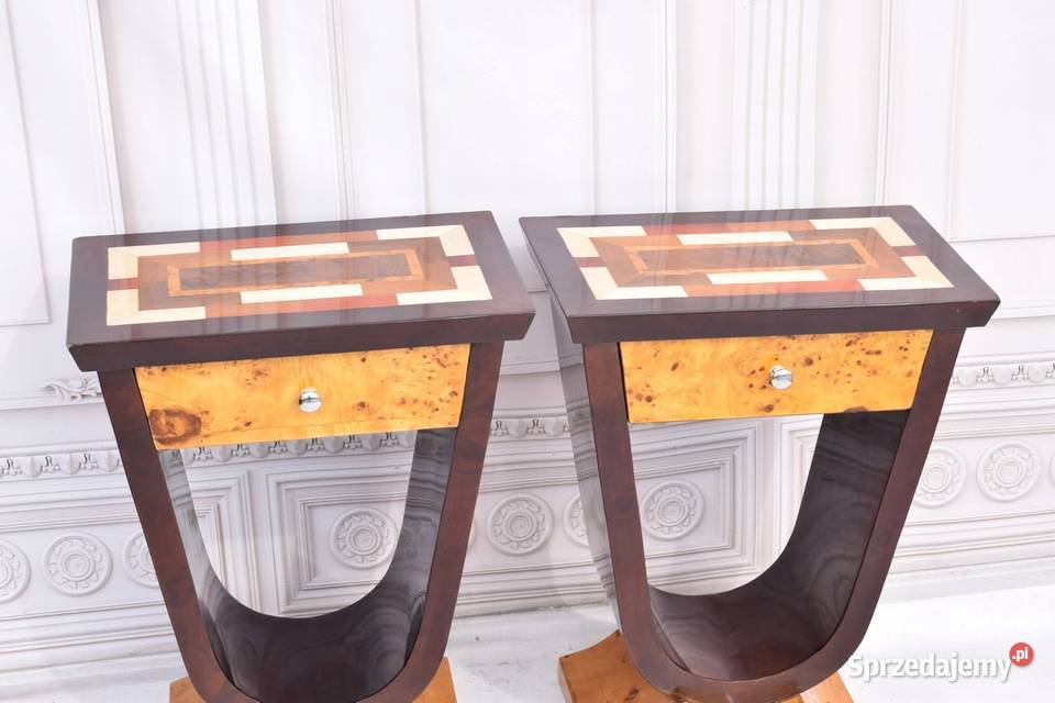 Dwa Nakastliki Stoliki Szafki Nocne Art Deco Kraków sprzedam