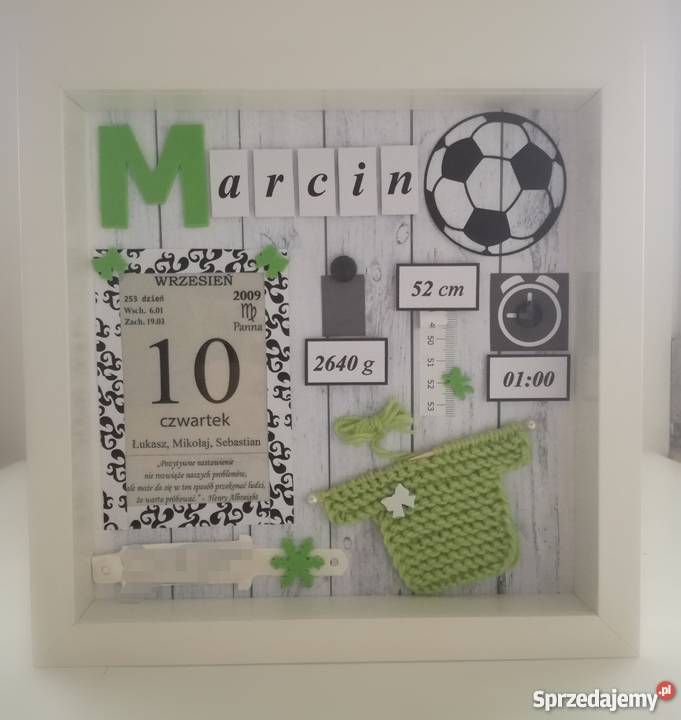 Metryczka Prezent na urodziny narodziny chrzest łódzkie Zgierz