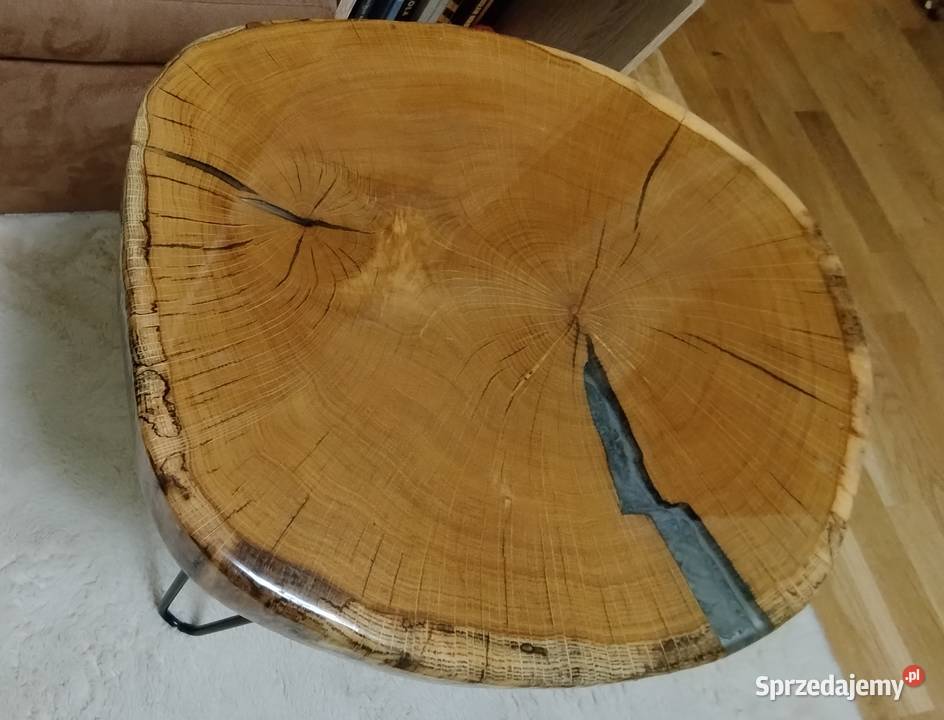 Stolik kawowy drewniany żywica lubelskie Lublin sprzedam