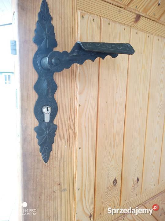 Klamka kuta z szyldem PATYNA czarna POLSKI WYRÓB małopolskie Rzeszotary