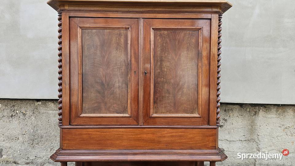 Piękna duża komoda biedermeier XIXw KOMPLET Wałbrzych