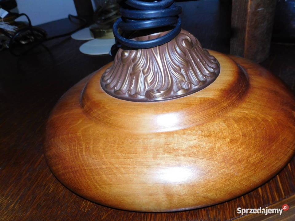 Lampa szkło drewno i metal dolnośląskie