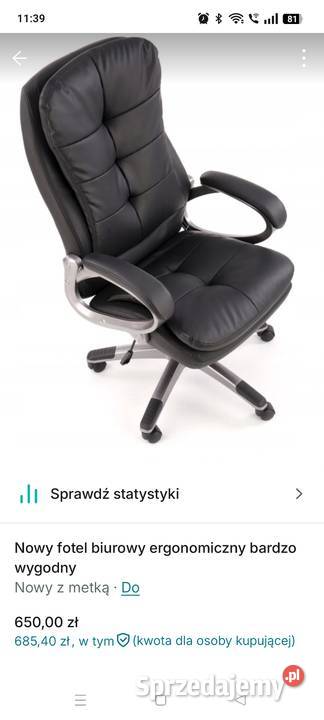 Nowy fotel biurowy ergonomiczny obrotowy sztos Gorlice