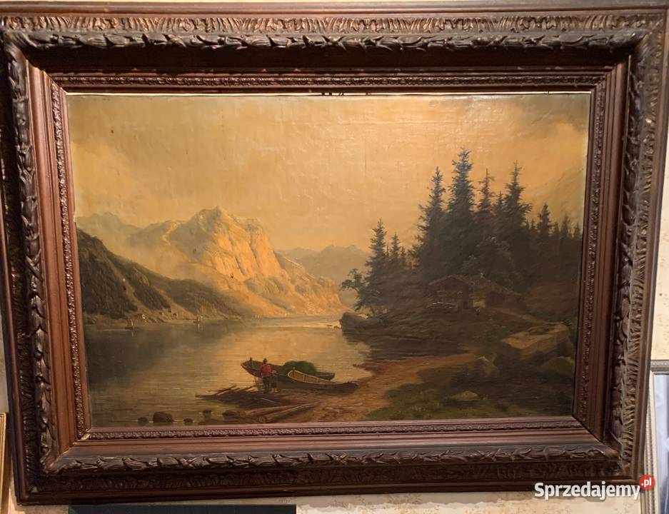 Sprzedam obraz olejny na płótnie w grubej ramie Warszawa