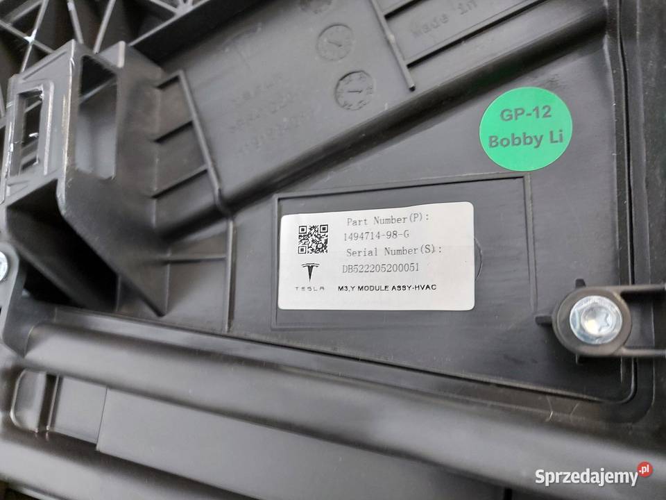 TESLA MODEL Y 2022r nagrzewnica dmuchawa obudowa Nagrzewnice