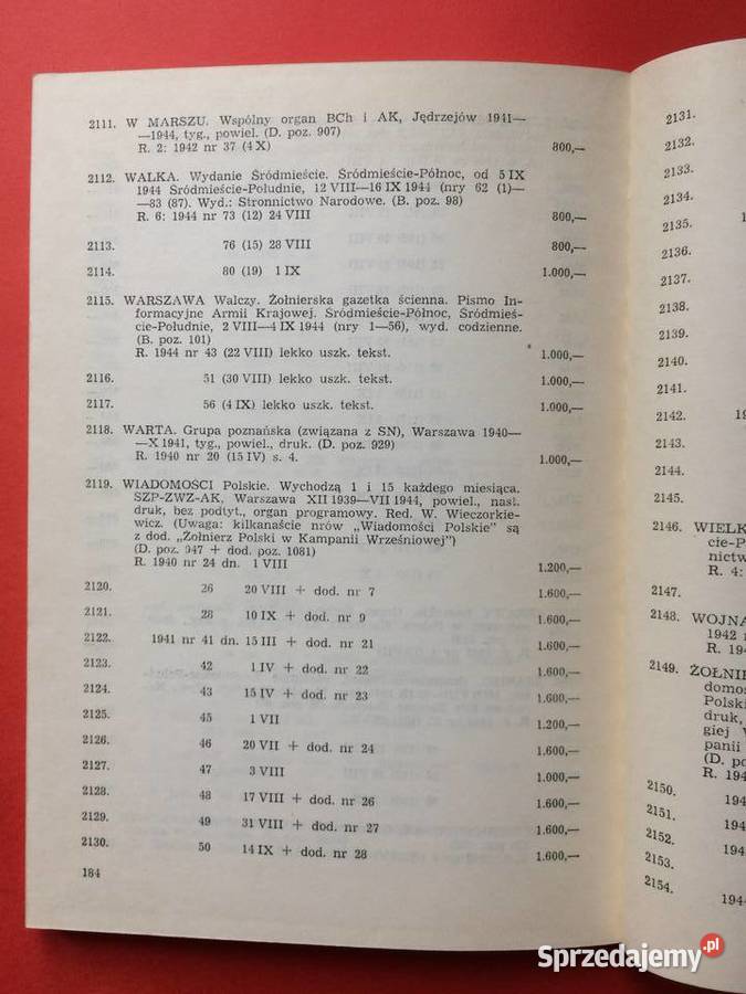 2618 Katalog Książek Poszukiwanych Z Cenami Antykwariat Szczecin