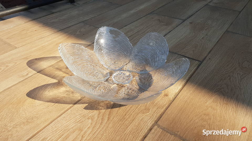 Ciekawa duża szklana misa patera śląskie Myszków sprzedam