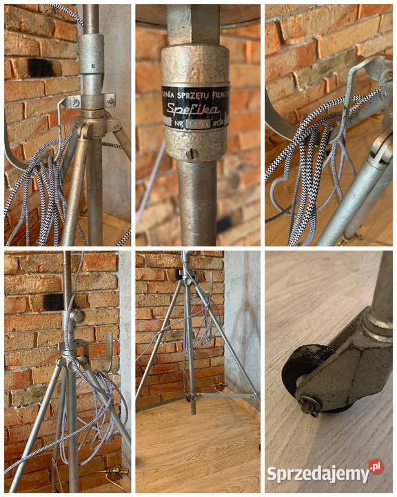 Lampa podłogowa teatralno filmowa PRL Vintage