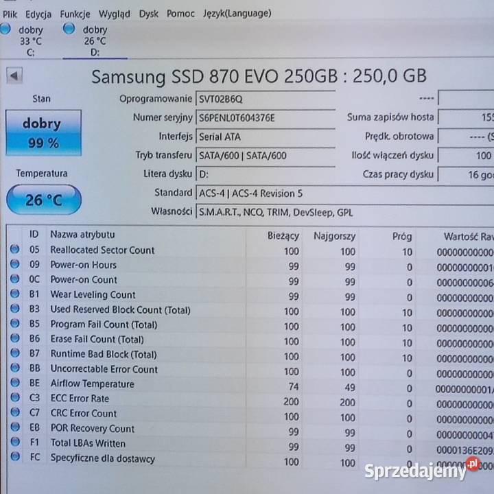 Dysk SSD Samsung EVO 870 250 GB Warszawa