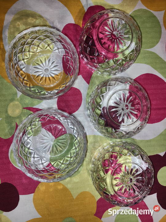VINTAGE Miseczki grube szlifowane szkło Antyki Lublin