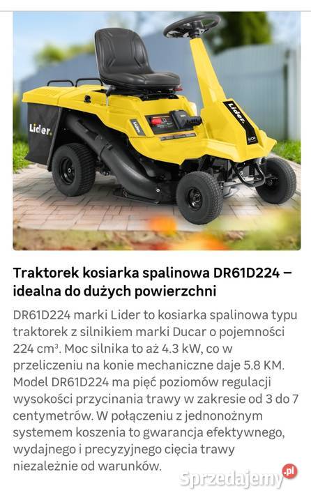 Traktorek kosiarka Lider Bełchatów sprzedam